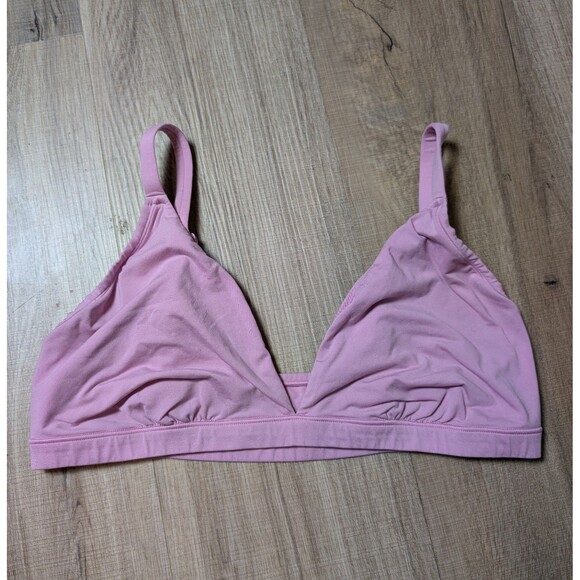 Pink Victoria's Secret Size XL Bralette Set Of 2 Bras Triangle Stretch Cute - Picture 2 of 11